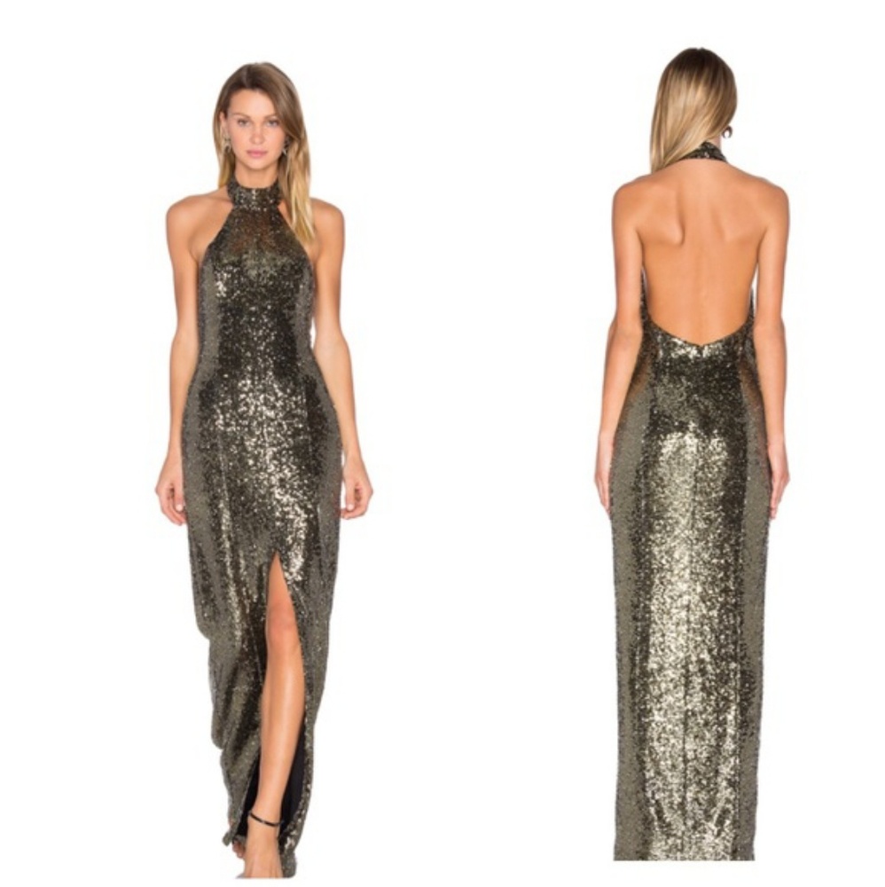 Gold sequin dress from Revolve